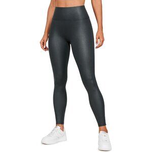 CRZYOGA Black Shine Workout Leggings Size Large NEW NWT
